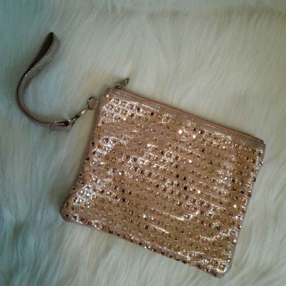 Shimmer rhinestone wristlet